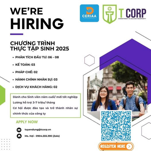 CÔNG TY TRÍ VIỆT CORP TUYỂN DỤNG VỊ TRÍ THỰC TẬP SINH PHÁP CHẾ