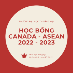 HỌC BỔNG CANADA - ASEAN NĂM HỌC 2022-2023
