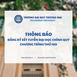 Thông báo đăng ký xét tuyển đại học chính quy chương trình 2