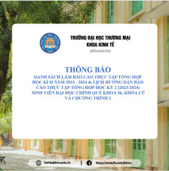 DANH SÁCH LÀM BÁO CÁO THỰC TẬP TỔNG HỢP & LỊCH HƯỚNG DẪN BÁO CÁO THỰC TẬP TỔNG HỢP HỌC KỲ 2 (2023-2024)